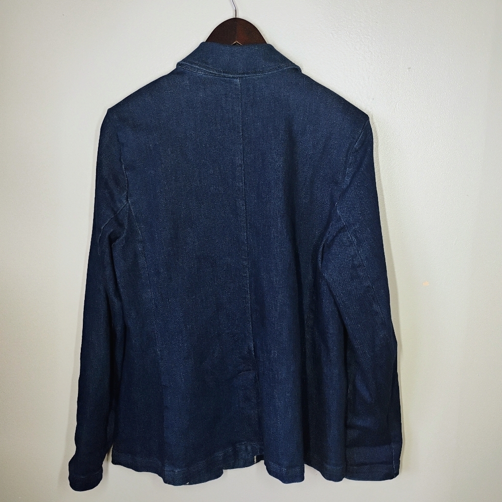 Maeve Anthropologie‎ Tailored Denim Blazer Womens Medium Office Business Casual - Picture 7 of 16